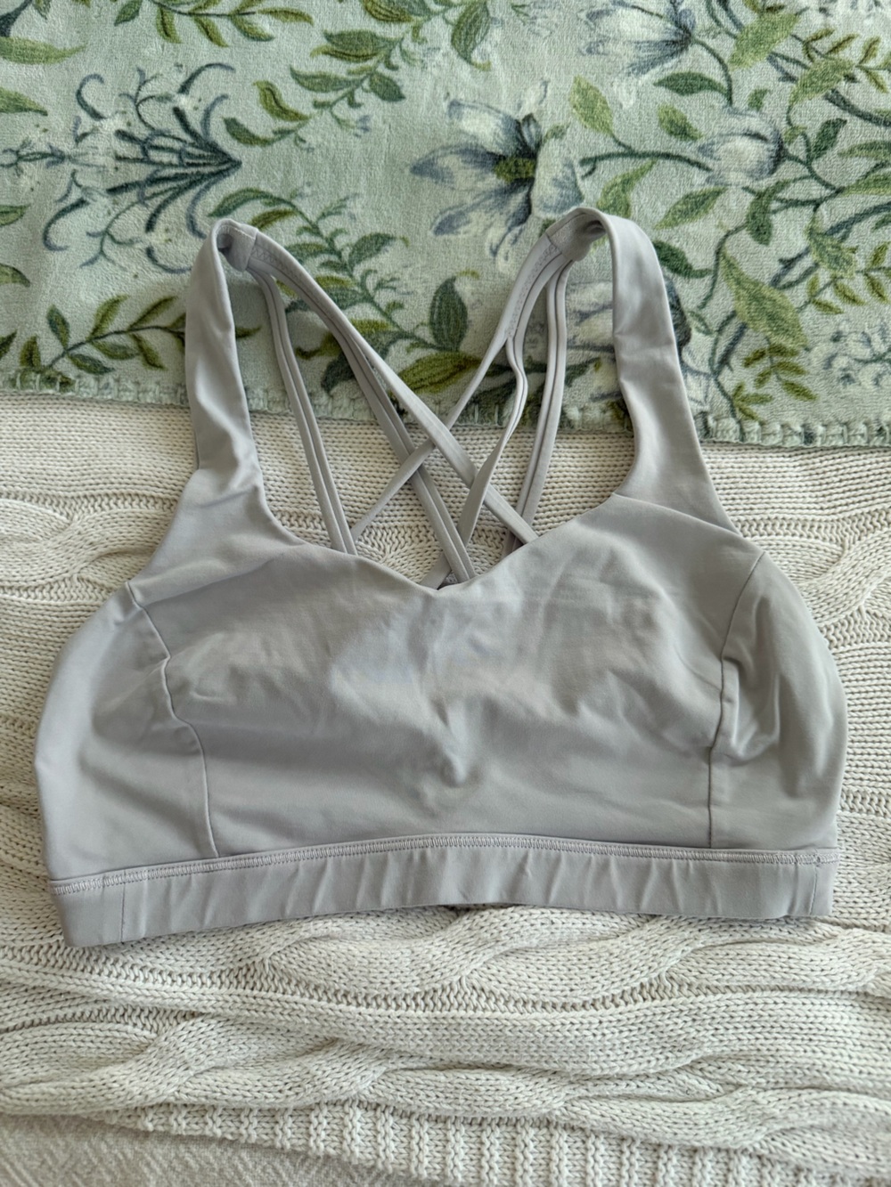 lululemon athletica Light Gray Strappy Sports Bra